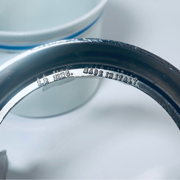 Rare Vintage Italy Fine Porcelain White Sugar Bowl EP Zinc Chrome Stand Art Deco - Picture 3 of 5